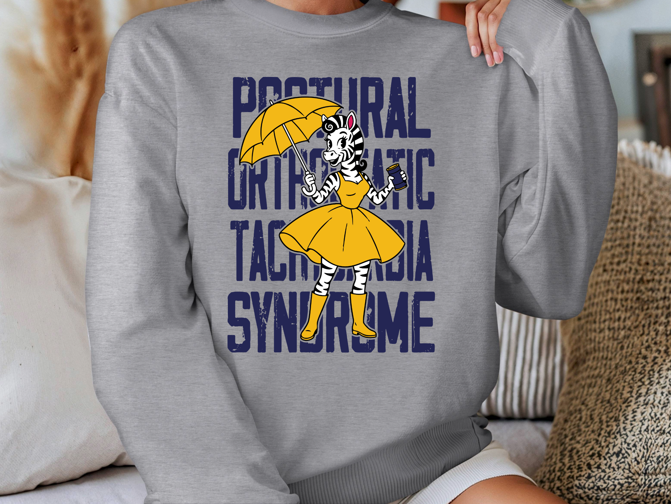 MMD Salt Zebra over POTS Style 1 - Sport Grey- Sweatshirt