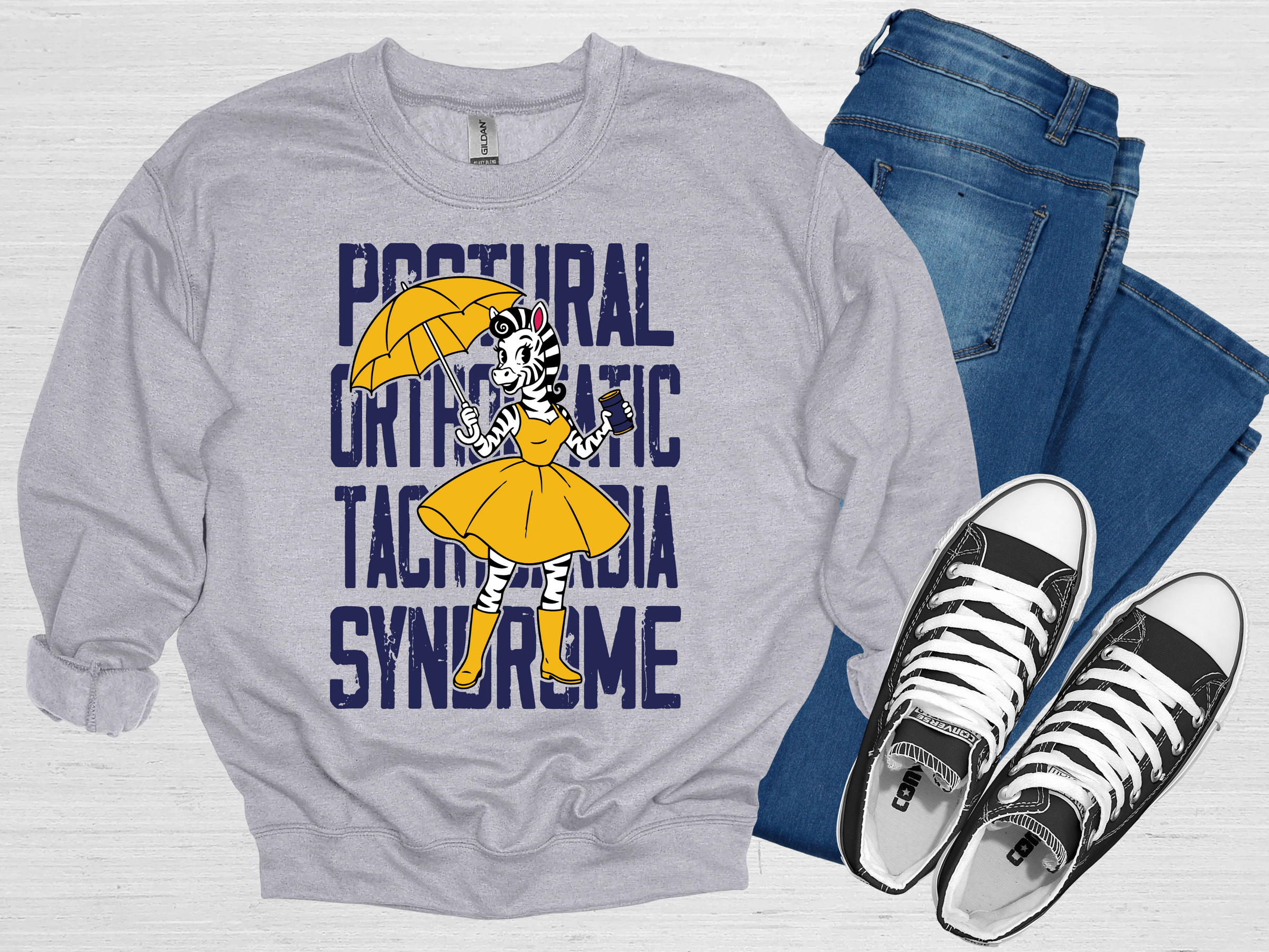 MMD Salt Zebra over POTS Style 1 - Sport Grey- Sweatshirt