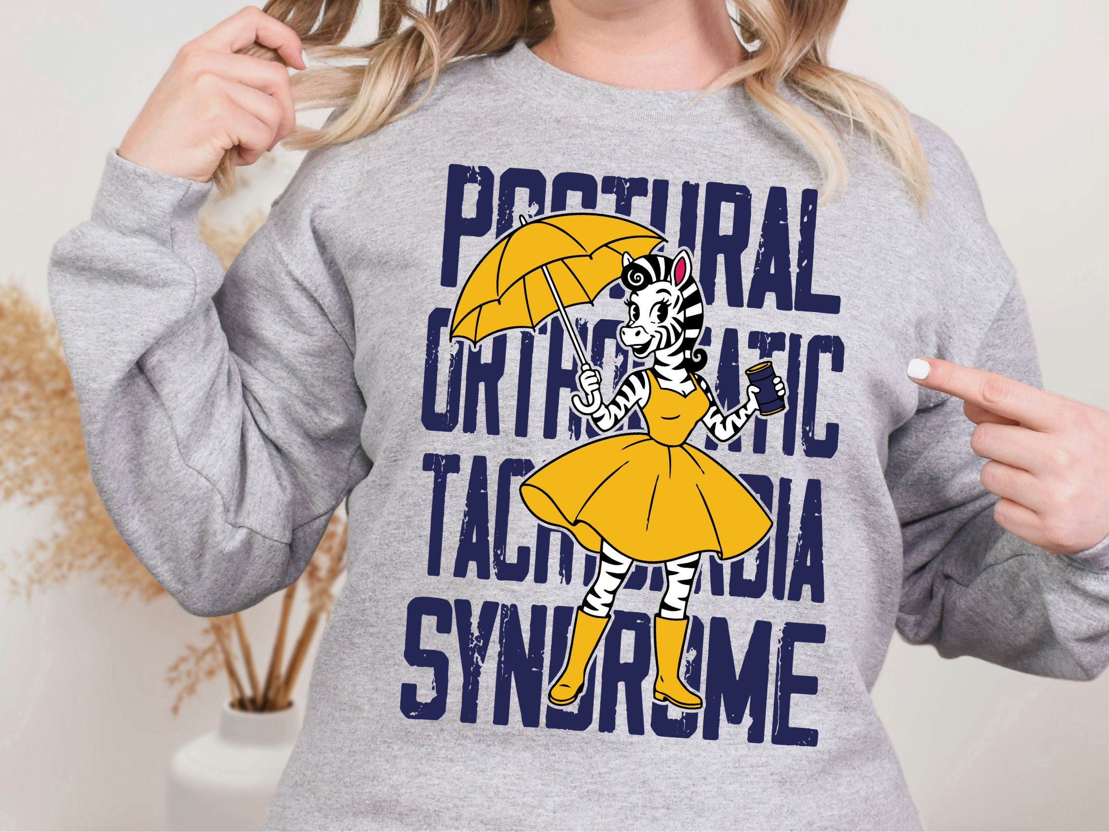 MMD Salt Zebra over POTS Style 1 - Sport Grey- Sweatshirt