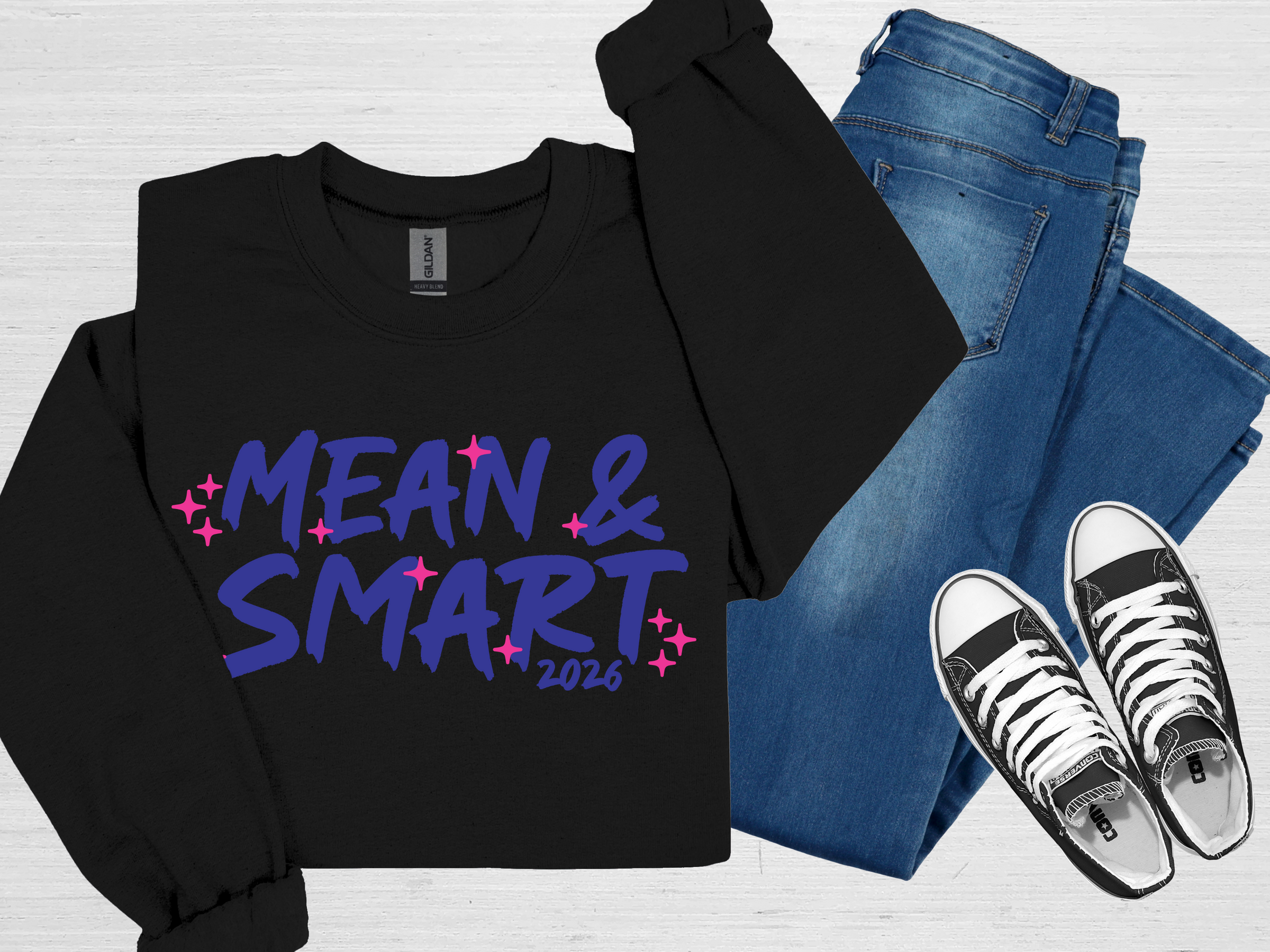 MMD Mean and Smart 2026 Black Sweatshirt