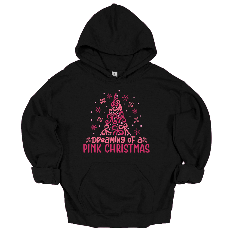 MMD Dreaming of a Pink Christmas Bow Tree Unisex Hoodie