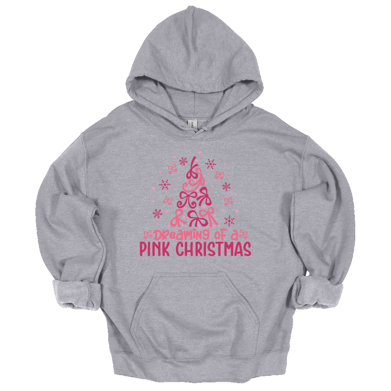 MMD Dreaming of a Pink Christmas Bow Tree Unisex Hoodie