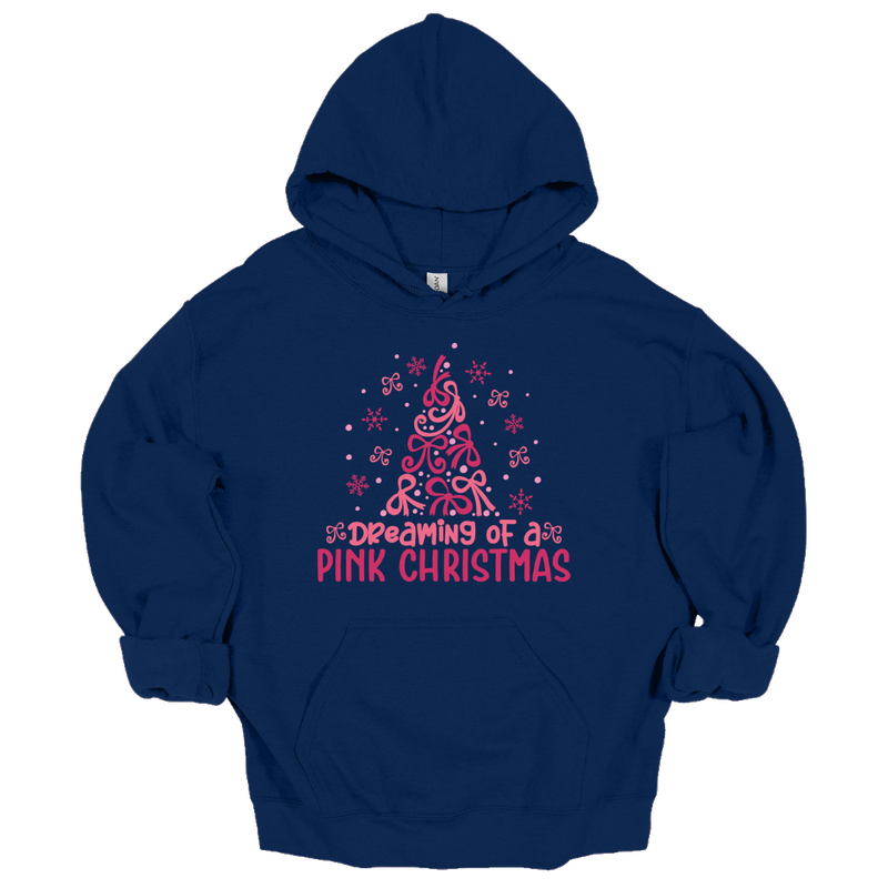 MMD Dreaming of a Pink Christmas Bow Tree Unisex Hoodie