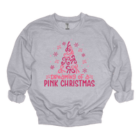 MMD Dreaming of a Pink Christmas Bow Tree Sweatshirt Unisex Classic Crewneck