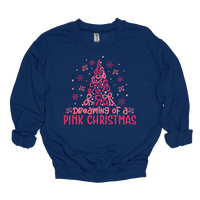 MMD Dreaming of a Pink Christmas Bow Tree Sweatshirt Unisex Classic Crewneck