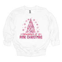 MMD Dreaming of a Pink Christmas Bow Tree Sweatshirt Unisex Classic Crewneck