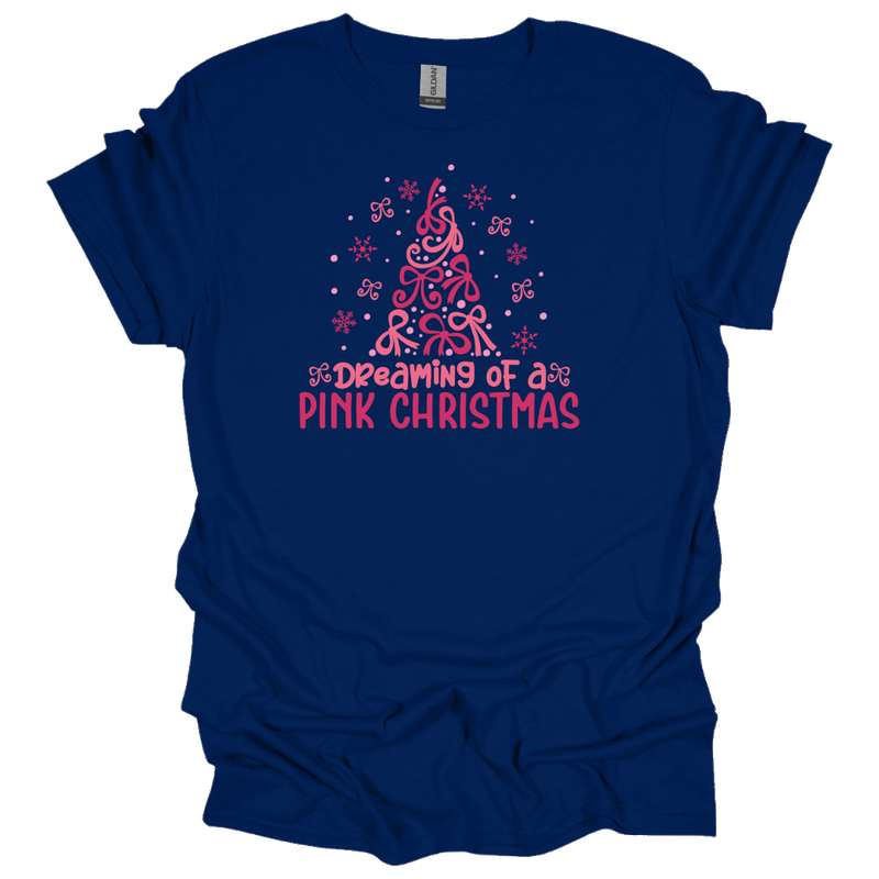 MMD Dreaming of a Pink Christmas Bow Tree Unisex classic tee