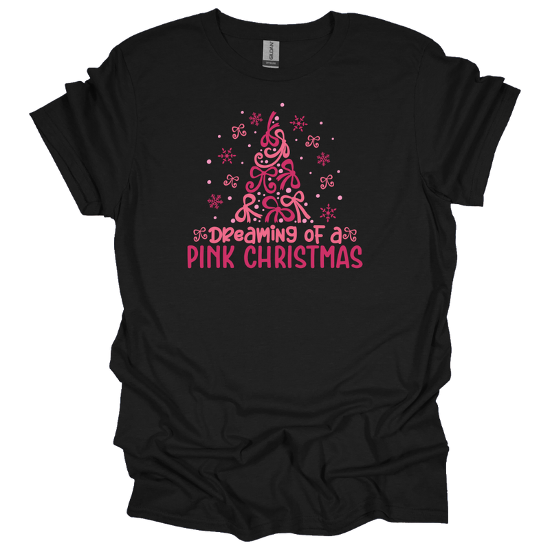 MMD Dreaming of a Pink Christmas Bow Tree Unisex classic tee