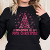 MMD Dreaming of a Pink Christmas Bow Tree Sweatshirt Unisex Classic Crewneck